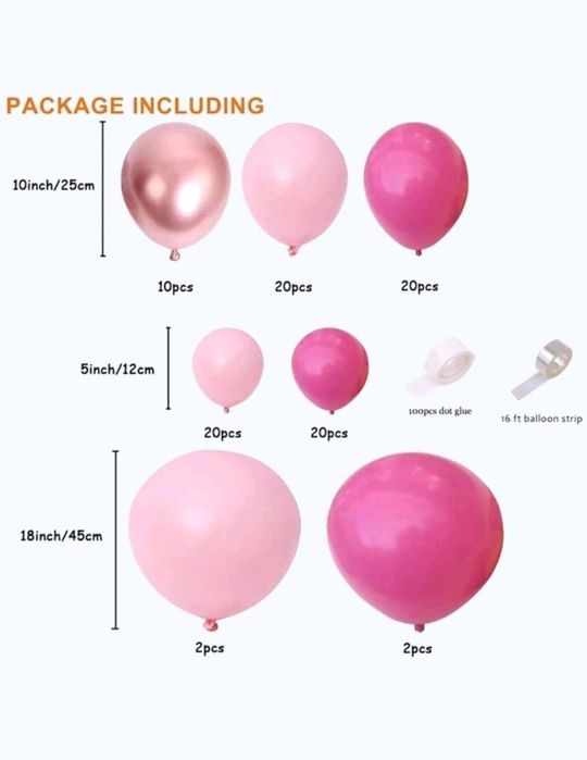 Baloane pentru arcada roz