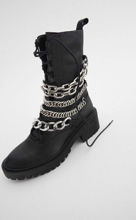 zara bocanci cizme ghete piele lant
