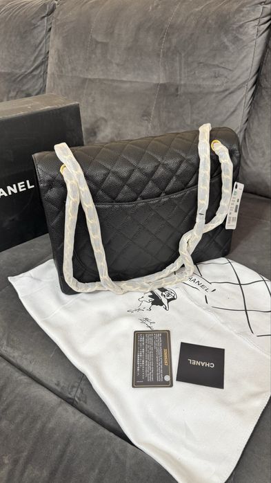 Poseta Chanel Large classic Caviar - full box/piele naturala/33 cm