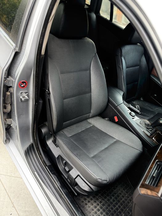 Черен кожен салон за бмв Е61 (комби)