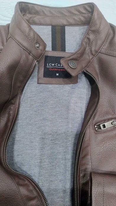 Кожено кафяво мъжко яке М НОВО