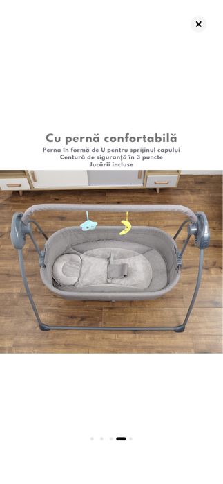 Pătuț manual ,vârstă 0-24 luni.