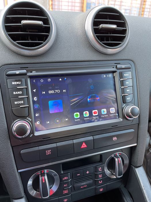 Navigatie Android Audi A3 Carplay Waze YouTube GPS BT casetofon