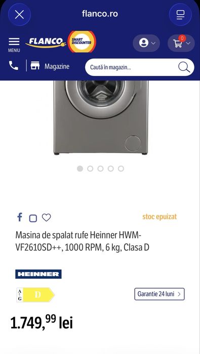 Masina de spalat Heinner