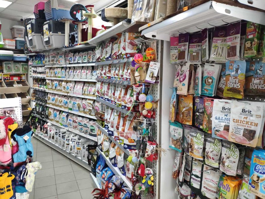 Метален стелаж, регал, промо за зоомагазин, аптека, дрогерия,козметика