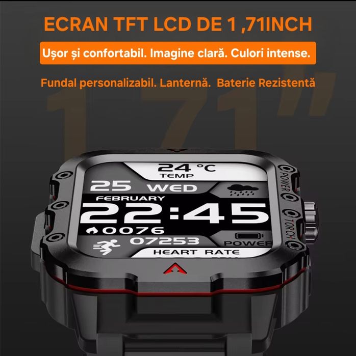 Ceas Smart Top Sport: de mână sau de agățat. Mod Sport+Sănătate. Apel.