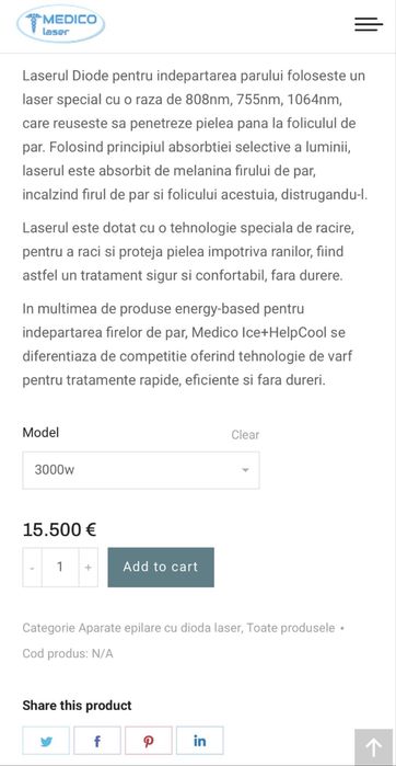 Aparat epilare laser