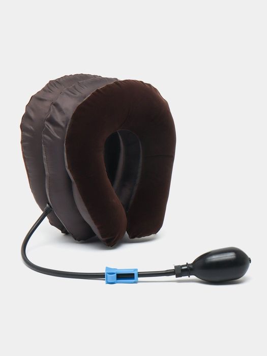 Надувная ортопедическая подушка, для шеи, коричневая