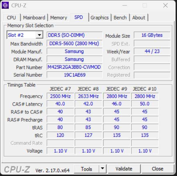 32GB (2x16GB) DDR5 5600 SODIMM (лаптоп)