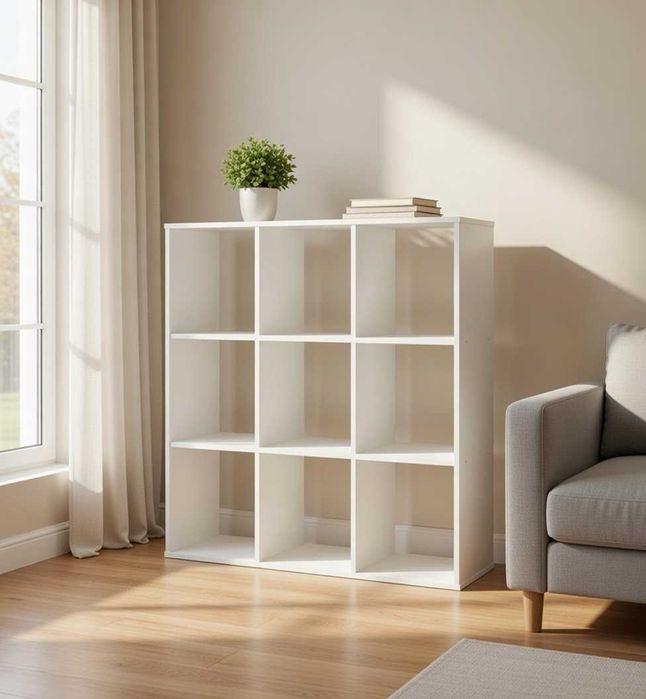 Продам стеллаж 3×3, белый – стильный и вместительный.