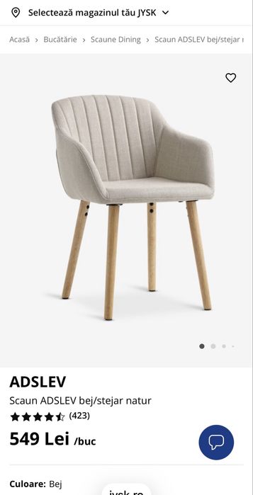 Vand scaun dining ADSLEV