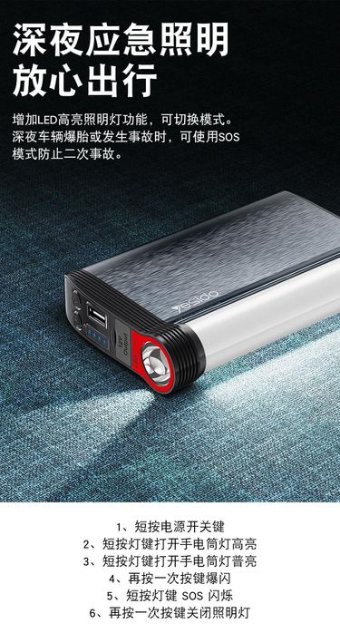 Пусковое Устройство Yesido с бензиновым двигателем 4.0L/дизельным 2.5L