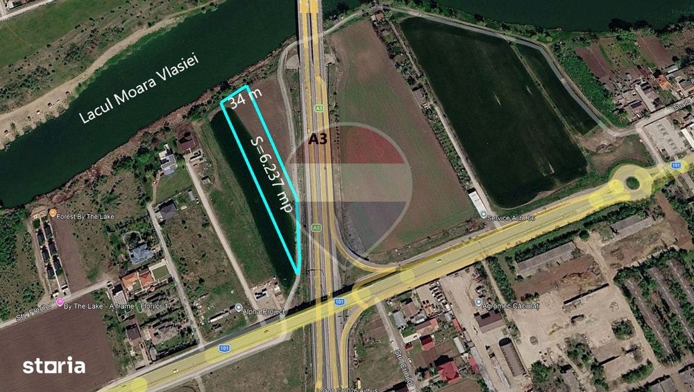 Teren intravilan 6.237 mp – Moara Vlăsiei