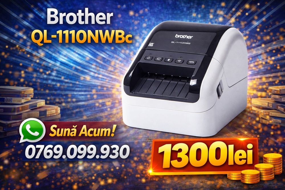 Imprimantă de etichete wireless/bluetooth Brother QL-1110NWBc SIGILATA