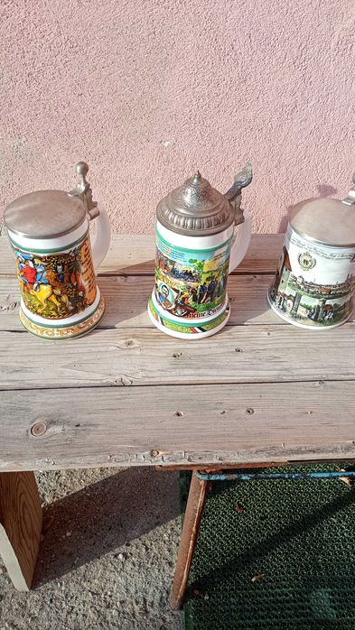 3/Halbe portelan /Capac cositor .