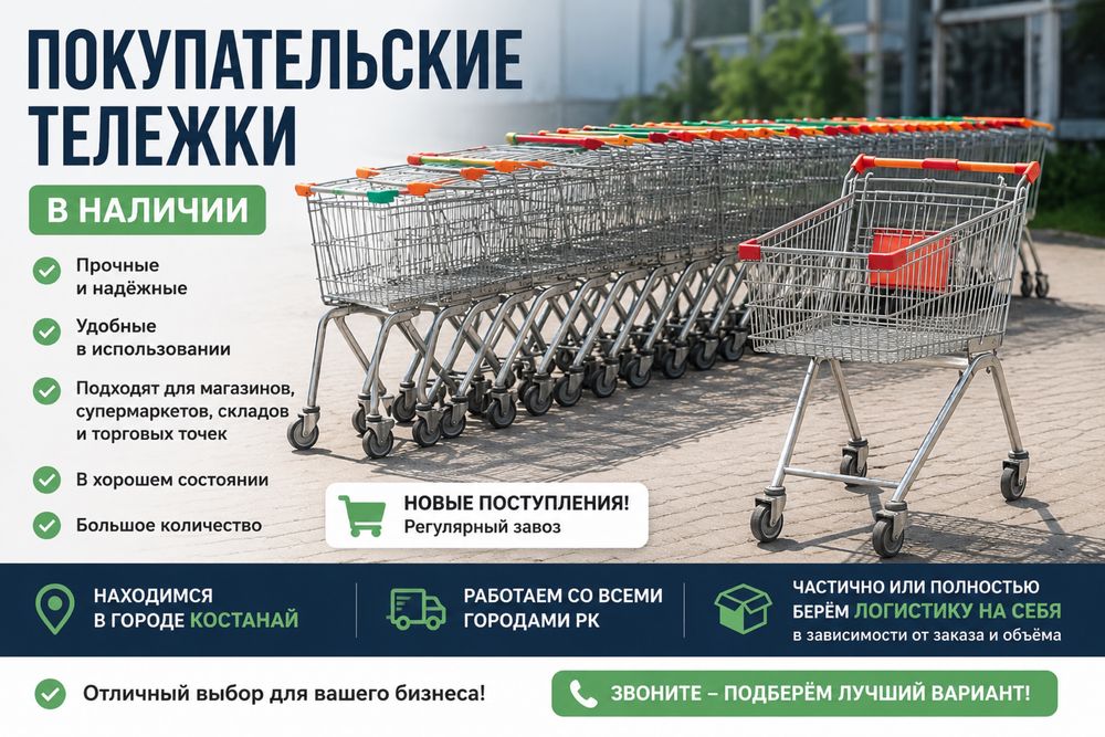 Тележки покупательские б/у