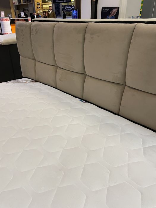 Pat tapitat 180/200 somiera metalica reglabila