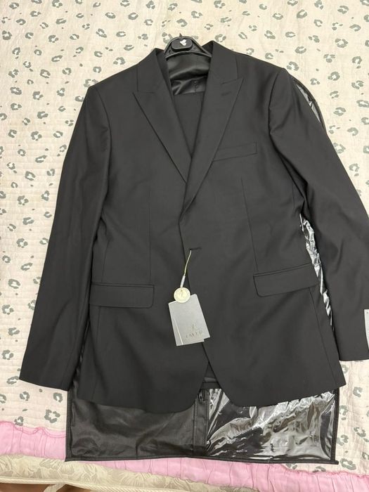 Новый Мужской классический черный костюм тройка