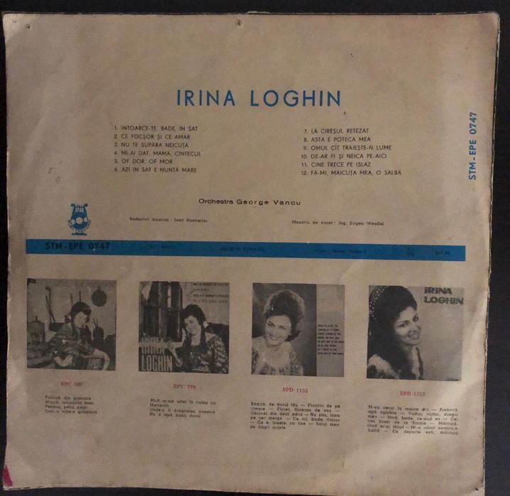 Colecție viniluri Irina Loghin – Electrecord (originale, anii ‘70)