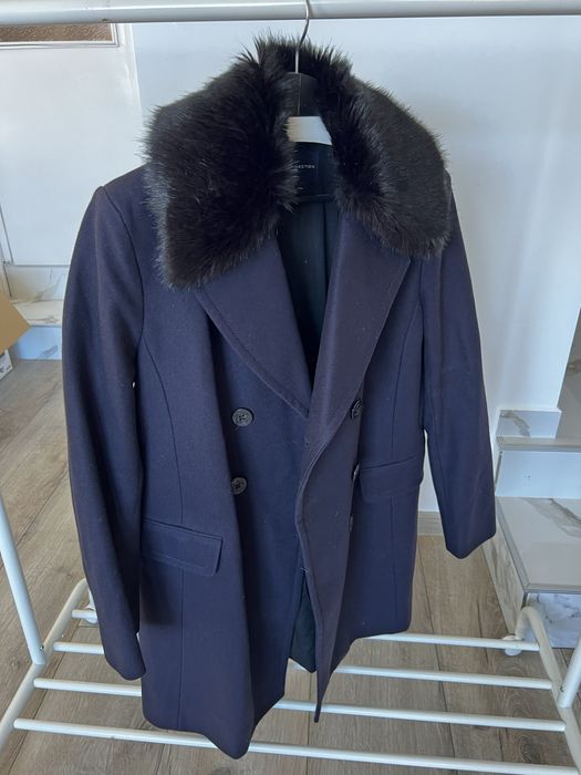 Вълнено палто French Connection с кашмир – подвижна яка