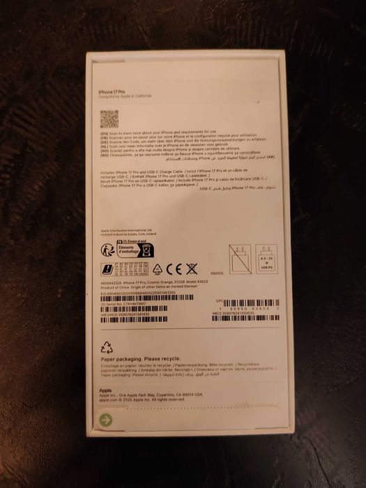 Iphone 17 pro 512GB Cosmic Orange