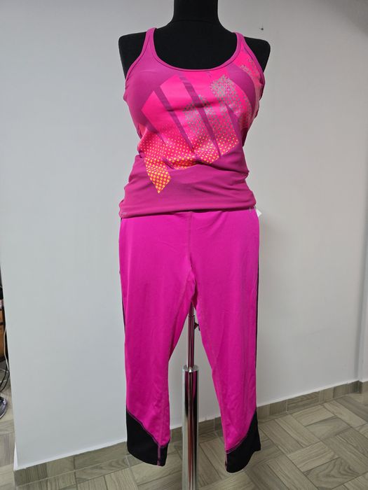 Colanti fucsia cu dunga neagra pentru sport/fitness