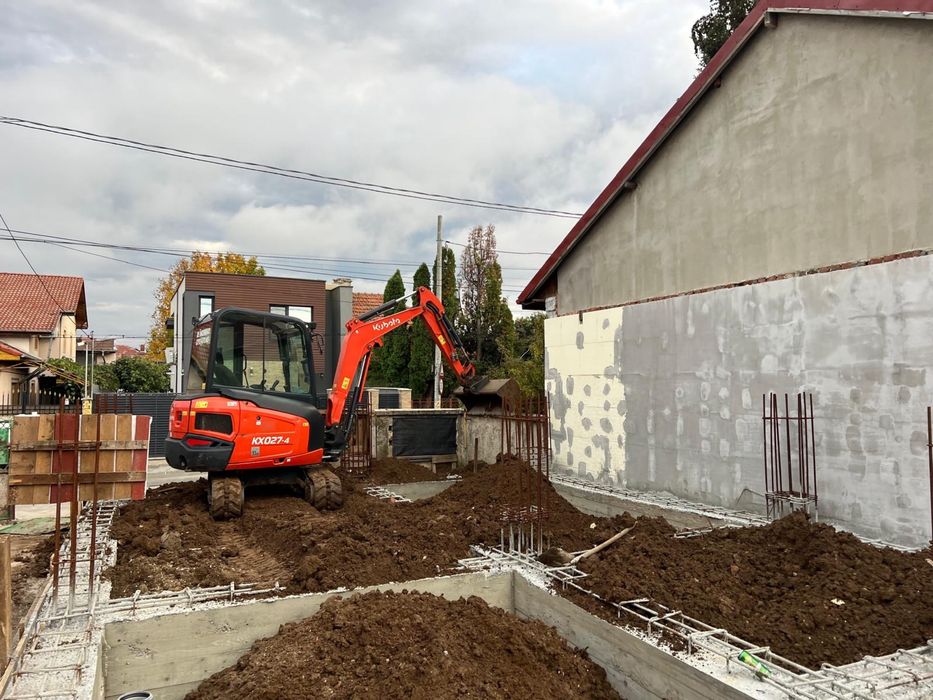 Miniexcavator și basculanta - fundații, săpături, fose, demolari