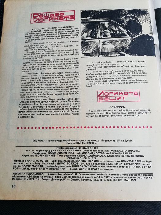 Списание "Космос" 1987г.