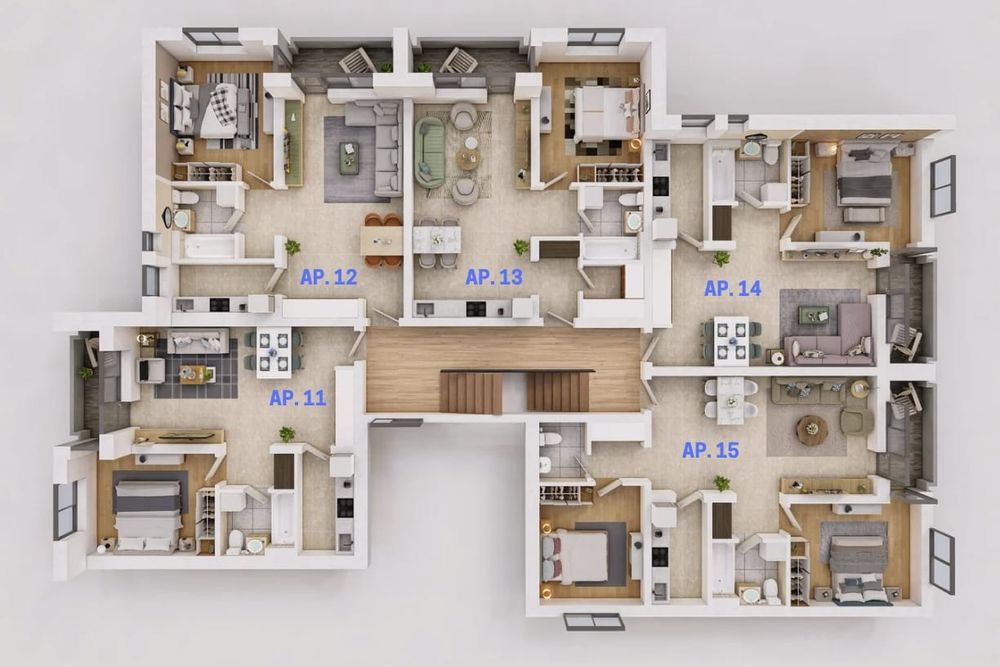 Apartamente NOI cu 2- 3 camere,zona Semicentrala