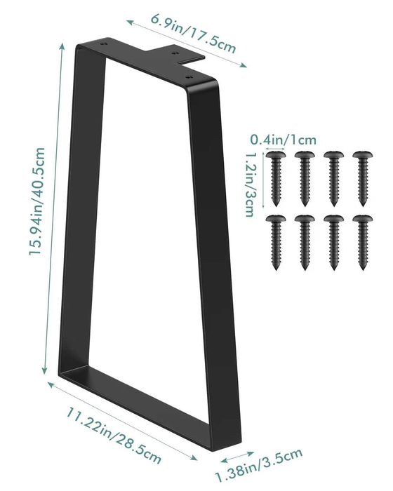 pachet de 7 seturi Picioare trapezoidale pentru masă metalice si mobila din lemn