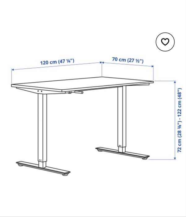 Trotten Бюро с регулиране на височината IKEA