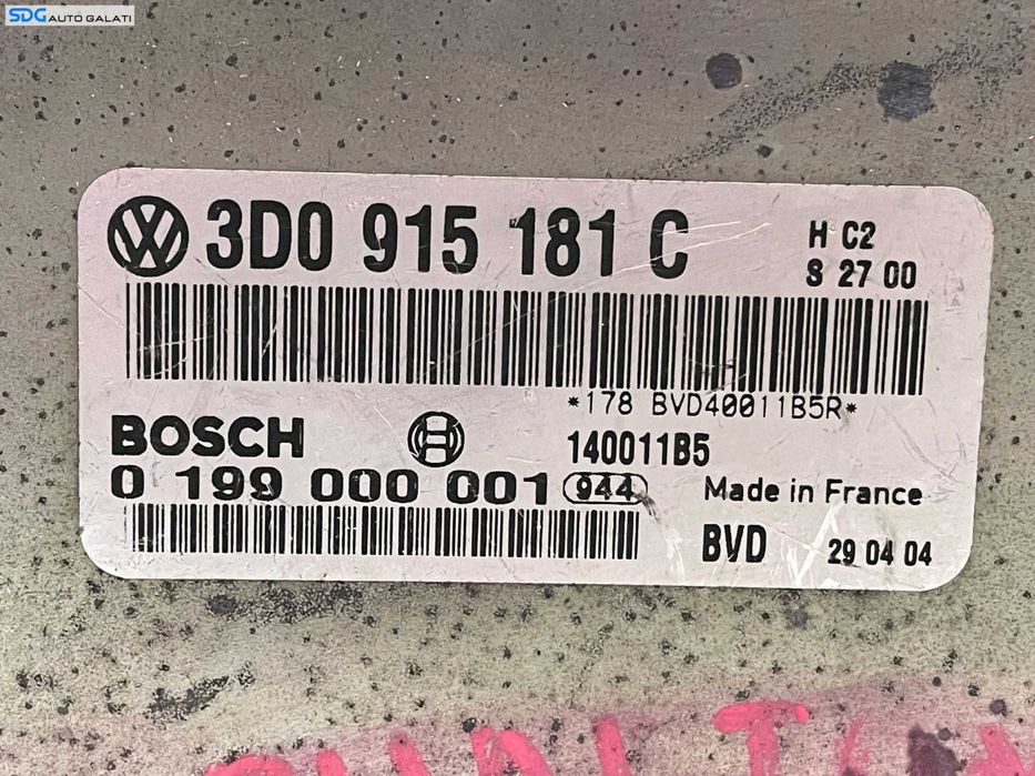 Unitate Modul ECU Calculator Control Baterie Acumulator Volkswagen Touareg 2002 - 2010 Cod 3D0915181C [L3369]