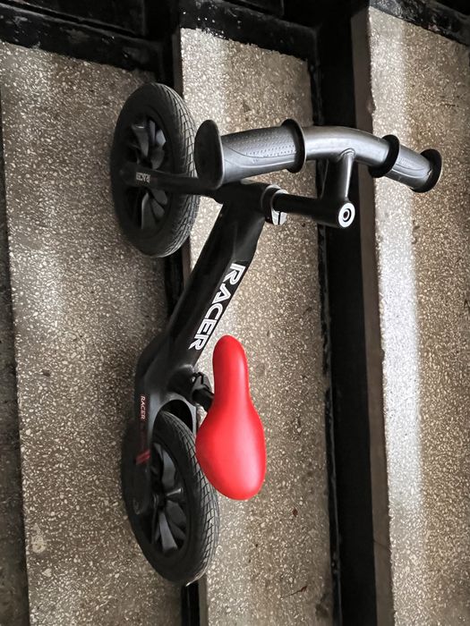 Bicicleta fara pedale, Qplay Racer, Negru-Rosu, 12 inch