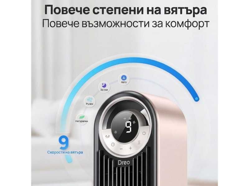 Безшумен Вентилатор Кула с 9 Скорости и Таймер Dreo DR-HTF009S - 30W, 23dB