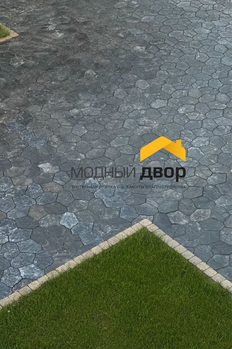 Брусчатка каменный цветок графит