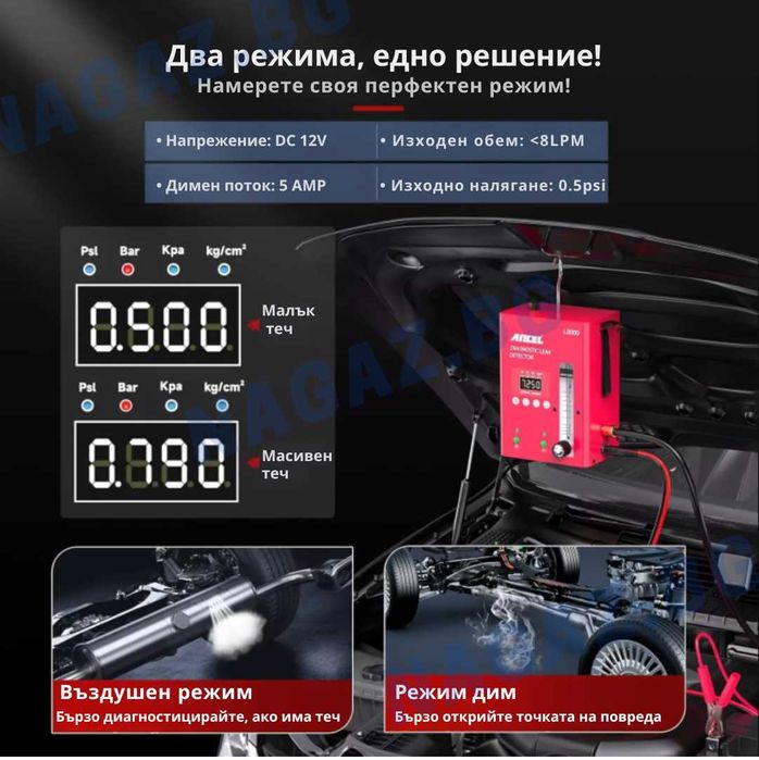 Пушек Машина за Откриване на Утечки с Дим или Въздух/ТУРБО ДИАГНОСТИКА