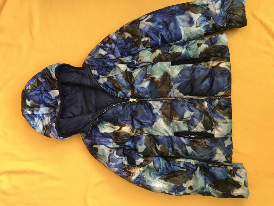 олекотено яке две лица двулицево вата пролет есен S/M пъстро индиго