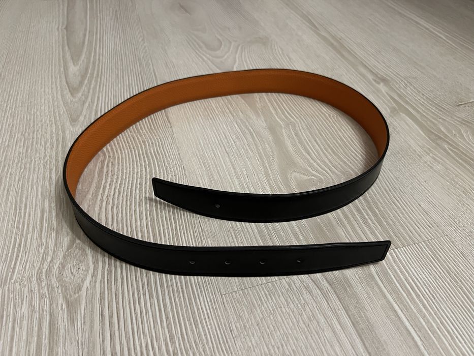 Curea Hermes - Noir/Orange - 32mm - 85cm - fara catarama