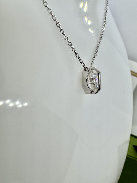 Сребърно колие с мойсанит (Диамант) 1 карат