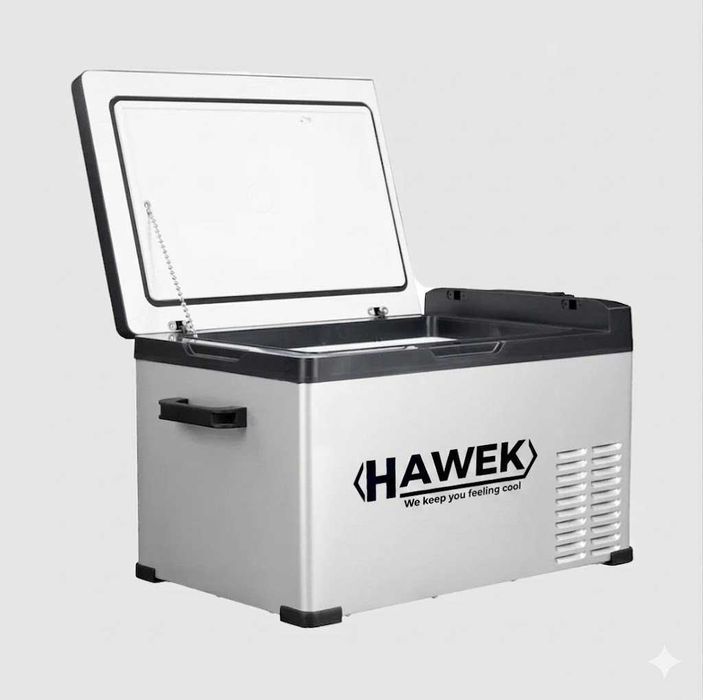 НЕМСКИ Портативен Компресорен Хладилник HAWEK 20L – 12V / 24V / 220V | Охлаждане И Замразяване Навсякъде модел: С30 + ЛЕД ФЕНЕР