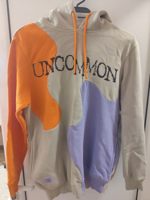 Мъжки суичър Bershka Uncommon, бежов, оранжев и лилав, размер XS