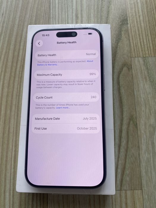 iPhone 17 Lavender , ca NOU , 99% Bateria