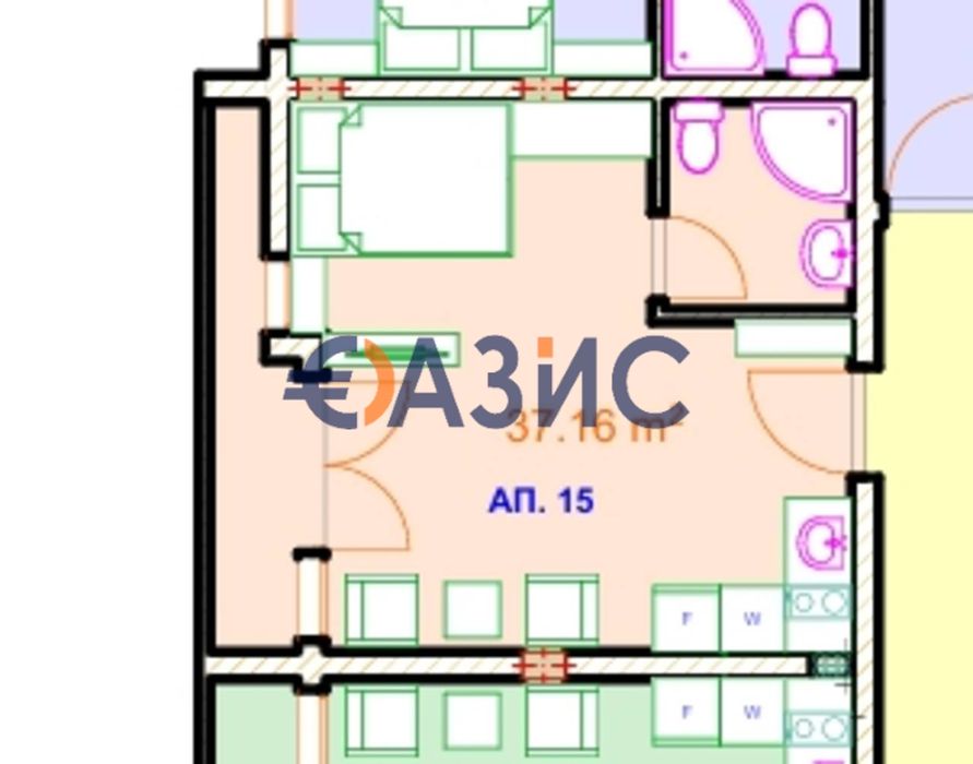 Продава се Едностаен апартамент в Несебър - 37 кв.м за 794 €/кв.м - Снимка #1