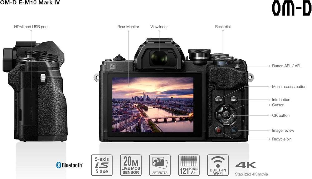 Ap Foto Mirrorless OM-D E-M10 Mark IV 20.3MP Black,sigilat