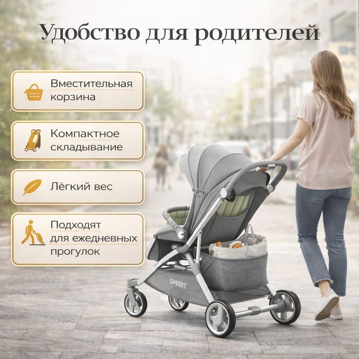 Коляска складывается