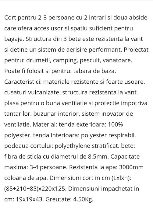 Vand Pachet Camping( cort, saltele, scaun, aragaz)