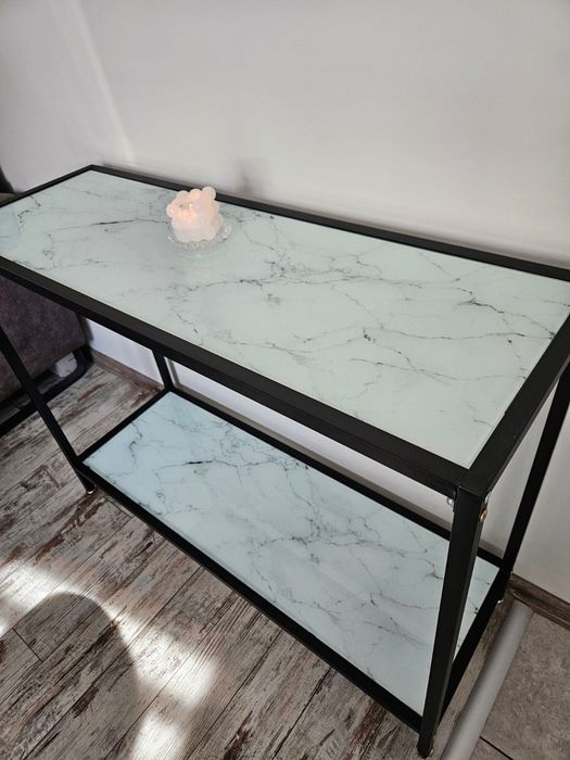 Конзолна маса стъкло от мрамор