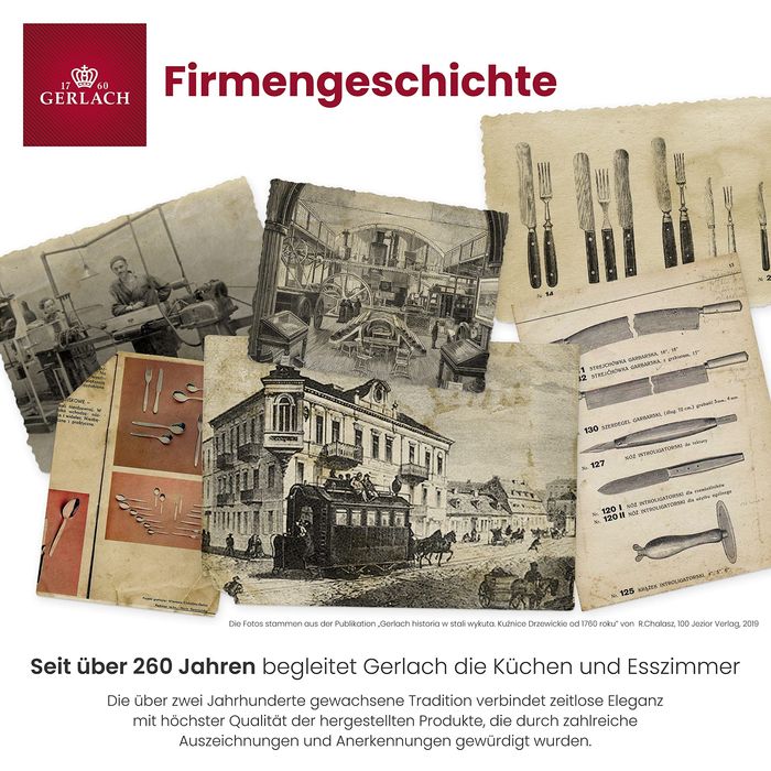 Gerlach 1760 Deco Black Kомплект ножове с блок 5 броя