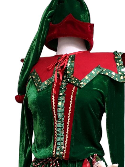 Spridus costum rochie spirudusa femei  elf crăciun XS, S, M