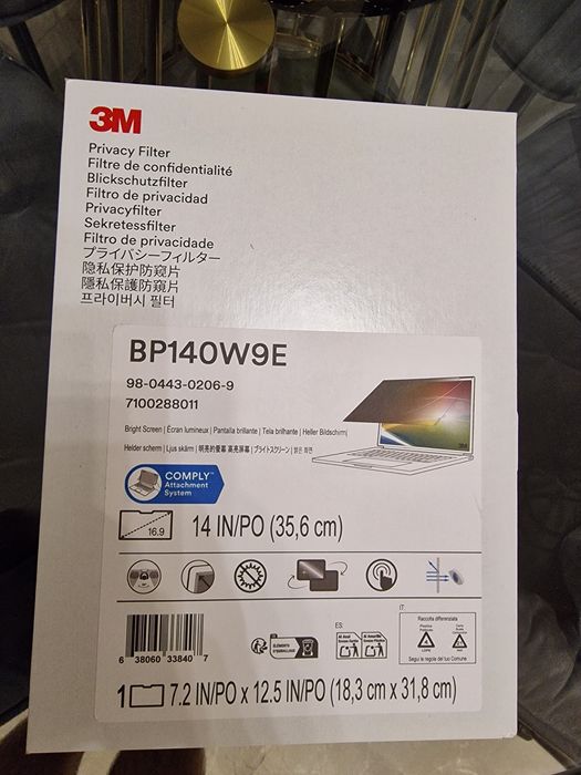 Folie 3M privacy laptop 14" 16:9 NOUA SIGILATA